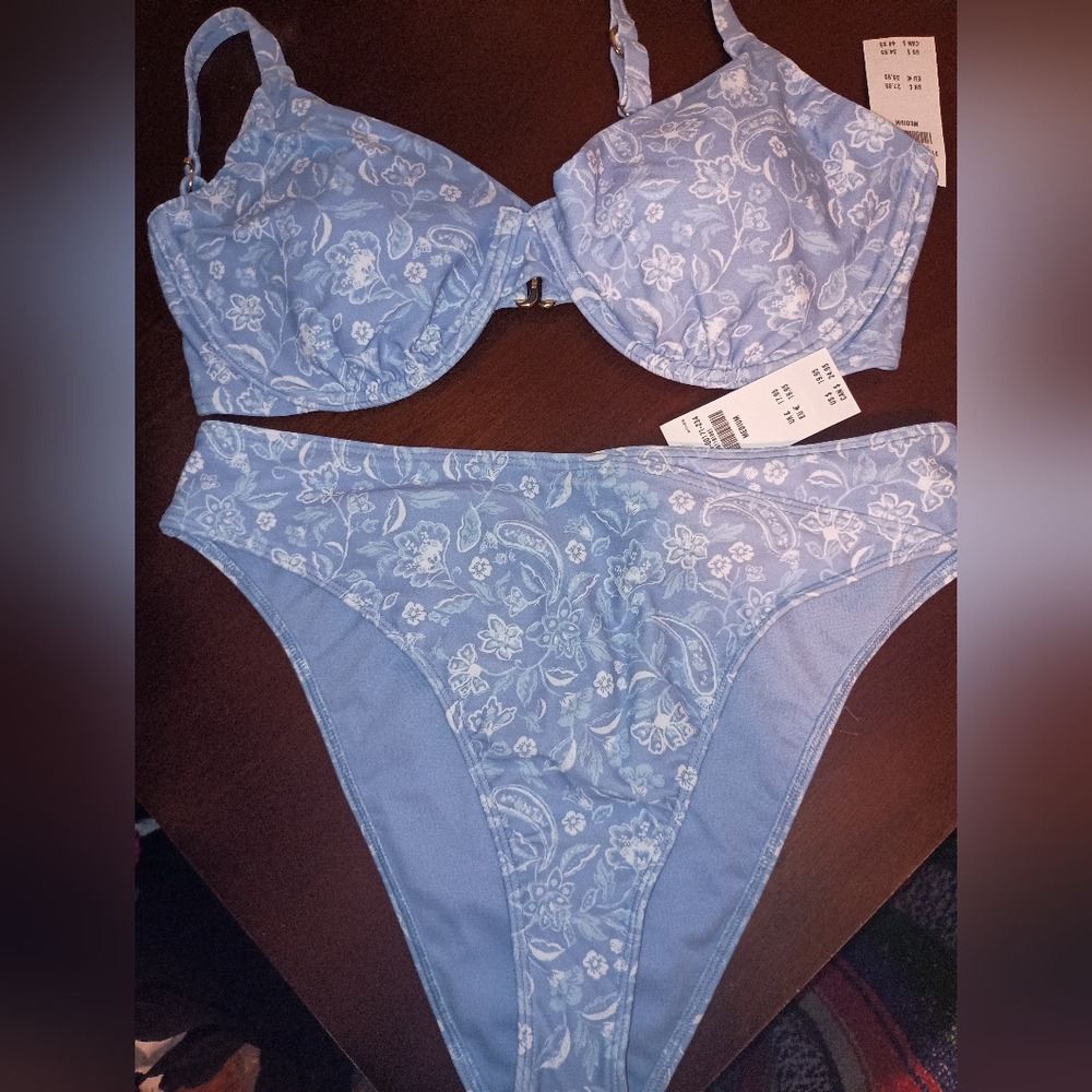 Hollister Blue Floral Bikini